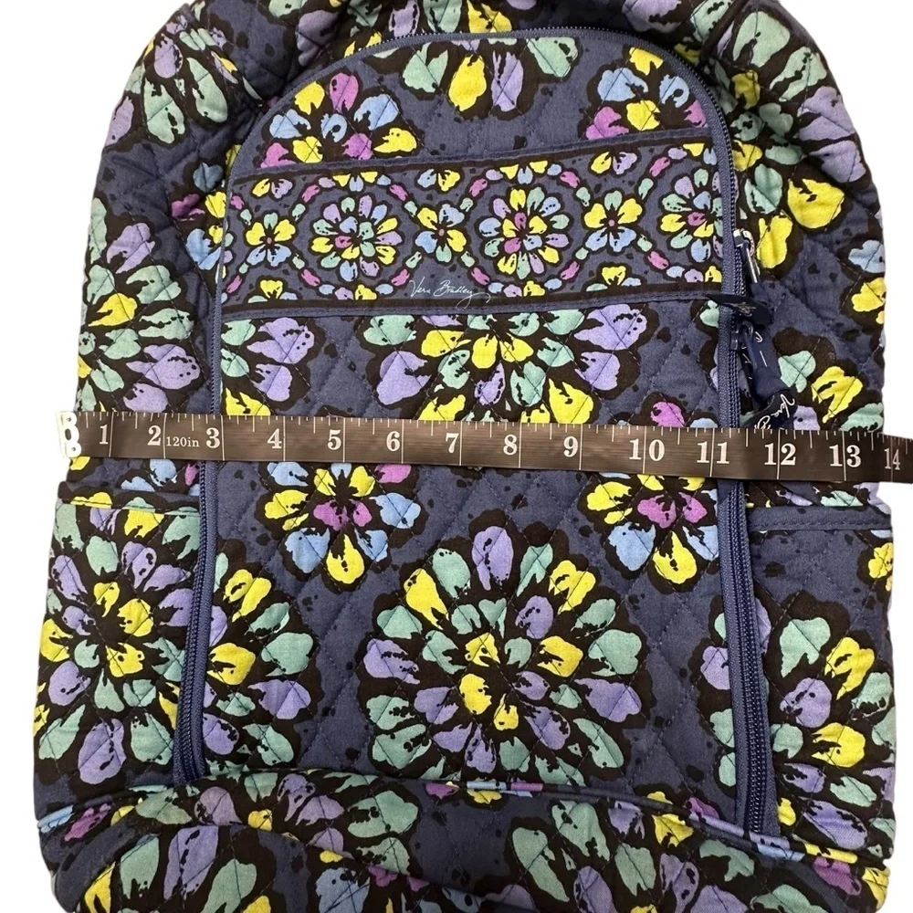 Vera Bradley Quilted Indigo Pop Backpack. - Picture 7 of 10